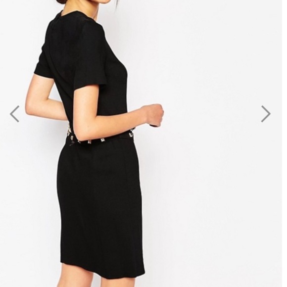 Moschino Black Studded Bow Belt Bodycon Dress - Picture 4 of 4